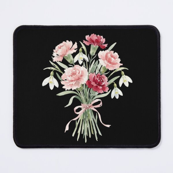 Item preview, Vintage Watercolor Pink Carnation Floral Bouquet Art designed and sold by bvdesignart.