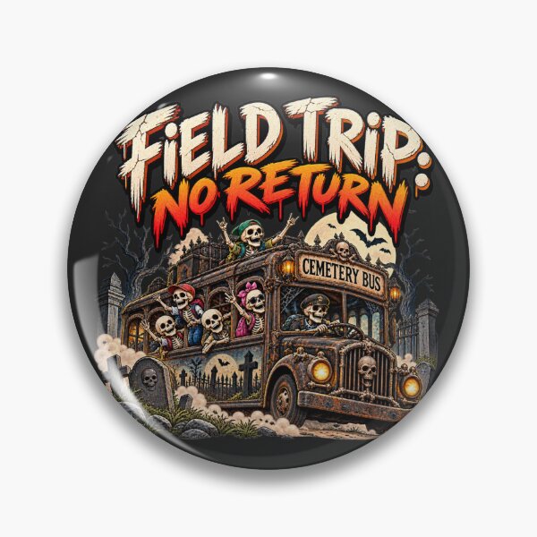 Item preview, Field Trip No Return Skeleton Cemetery Bus Halloween Graphic Design designed and sold by MagicMakerPh.