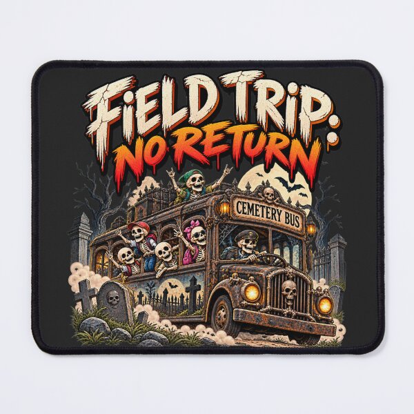 Item preview, Field Trip No Return Skeleton Cemetery Bus Halloween Graphic Design designed and sold by MagicMakerPh.