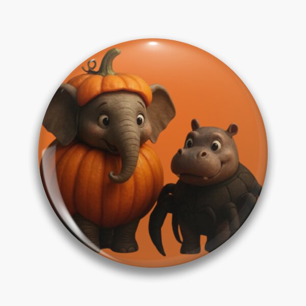 Item preview, Pumpkin Elephant & Spider Hippo Halloween Squad | Adorable Halloween Animals designed and sold by Catfcreations.