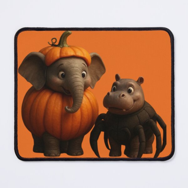 Item preview, Pumpkin Elephant & Spider Hippo Halloween Squad | Adorable Halloween Animals designed and sold by Catfcreations.