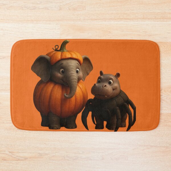Item preview, Pumpkin Elephant & Spider Hippo Halloween Squad | Adorable Halloween Animals designed and sold by Catfcreations.
