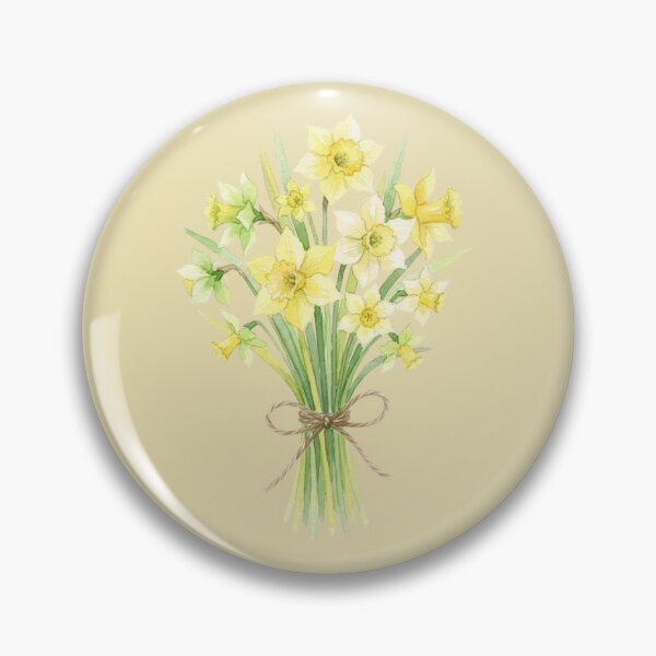 Item preview, Vintage Watercolor Daffodil Bouquet Botanical Spring Floral Art designed and sold by bvdesignart.