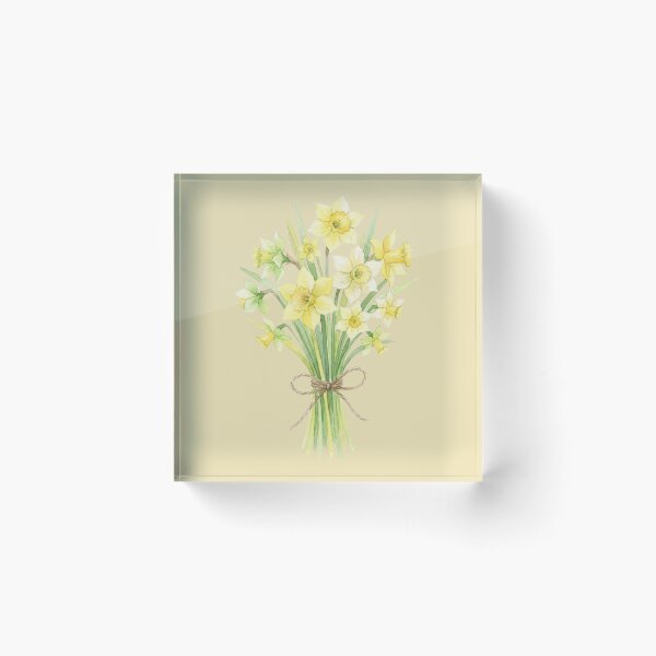 Item preview, Vintage Watercolor Daffodil Bouquet Botanical Spring Floral Art designed and sold by bvdesignart.