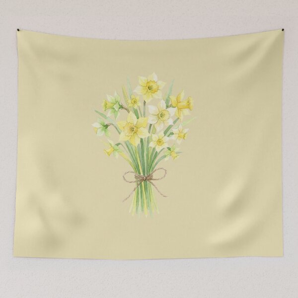 Item preview, Vintage Watercolor Daffodil Bouquet Botanical Spring Floral Art designed and sold by bvdesignart.