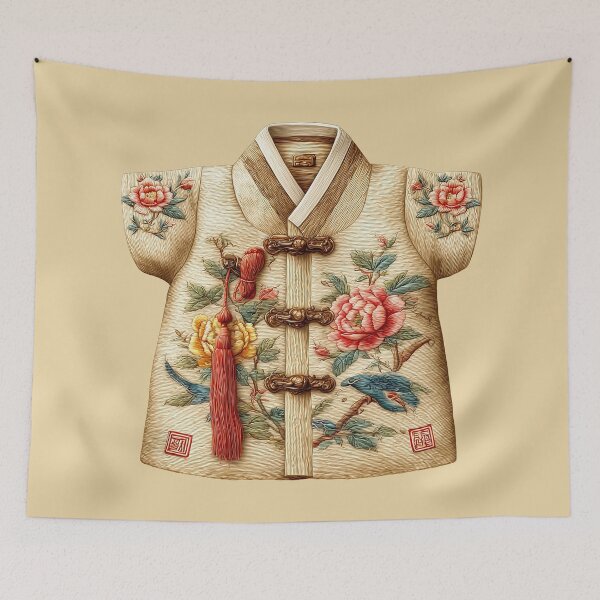Item preview, Elegant Floral Embroidered Korean Hanbok Jacket designed and sold by colorful-white.