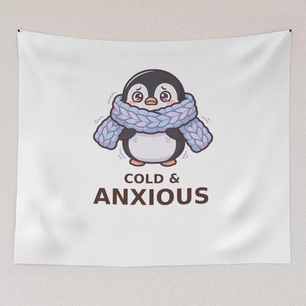 Item preview, Cold and Anxious - Kawaii Penguin designed and sold by Visual Dept..