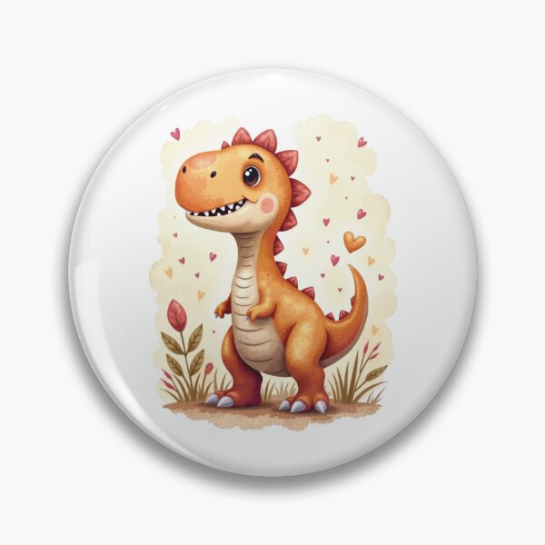 Artikelvorschau, Niedlicher orangefarbener Dinosaurier mit Herzen entworfen und verkauft von VFXguy.