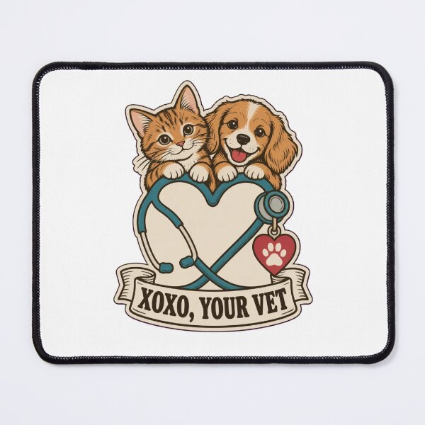 Item preview, Veterinarian Valentine XOXO Your Vet | Funny Vet Tech Stethoscope Paw Heart designed and sold by StickyGuys.