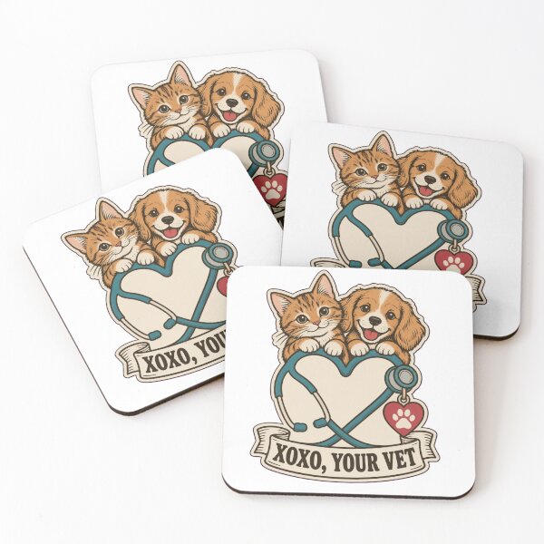 Item preview, Veterinarian Valentine XOXO Your Vet | Funny Vet Tech Stethoscope Paw Heart designed and sold by StickyGuys.