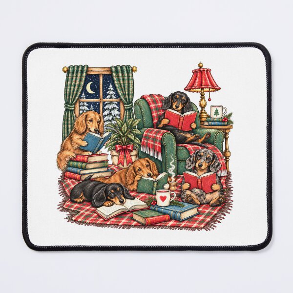 Item preview, Reading Books Christmas Dachshund designed and sold by EricCotanori.