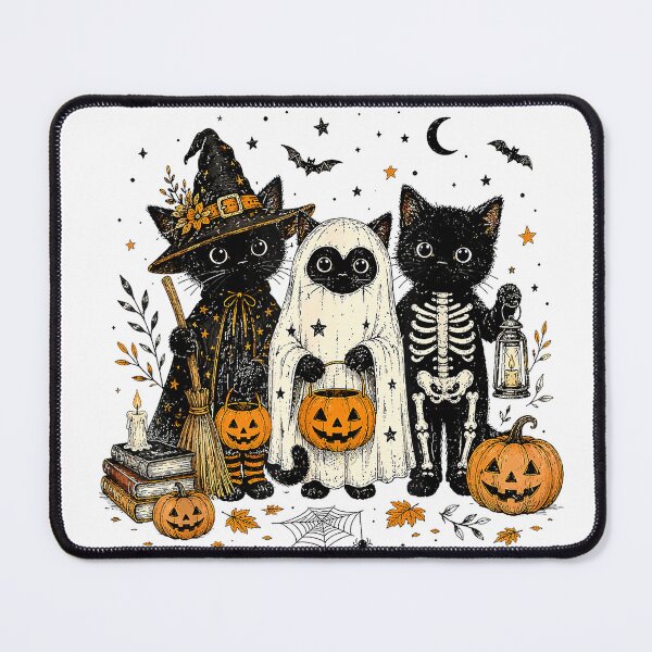 Item preview, Trick or Treat Halloween Spooky Squad Black Cat Ghost Witch T-Shirt designed and sold by Badriiiii.