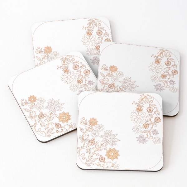Item preview, Golden Floral Mandala Pattern Line Art designed and sold by ArtBySaMandala.
