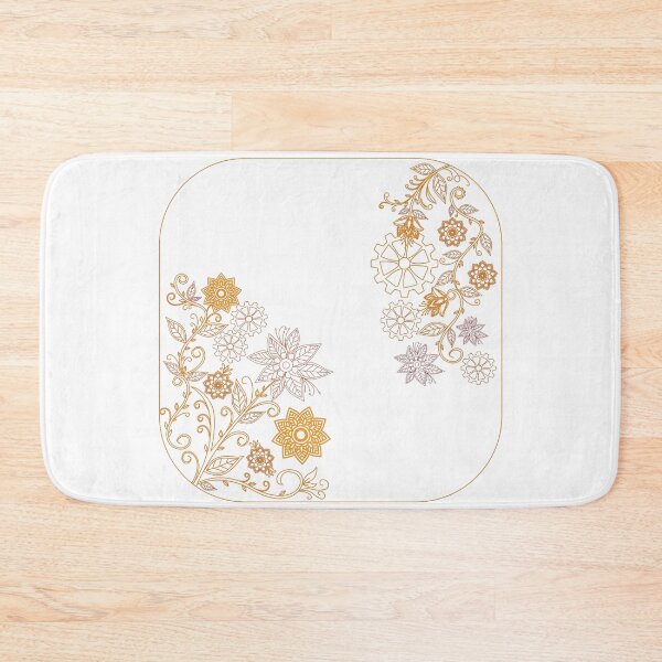 Item preview, Golden Floral Mandala Pattern Line Art designed and sold by ArtBySaMandala.