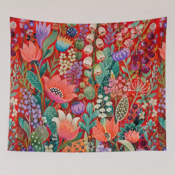 Item preview, Maximalist Wildflower Garden – Colorful Botanical Floral Art designed and sold by artswag.