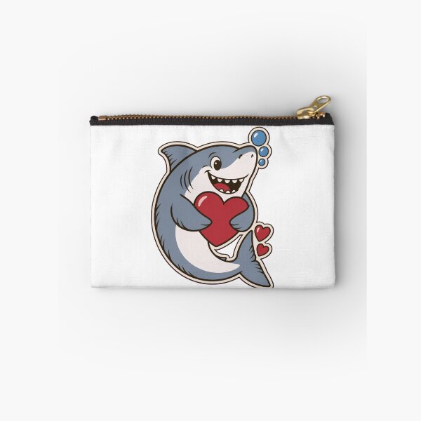 Item preview, Shark Valentine Sticker | Cute Great White Shark Hugging a Heart Die Cut designed and sold by StickyGuys.