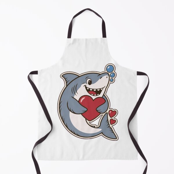 Item preview, Shark Valentine Sticker | Cute Great White Shark Hugging a Heart Die Cut designed and sold by StickyGuys.