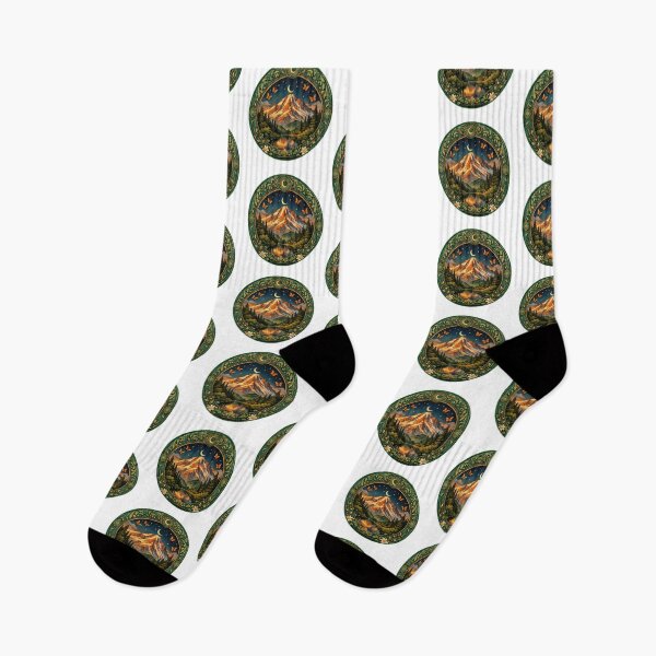 Item preview, Retro mountain with trees  Art Nouveau designed and sold by Expressions-Sel.