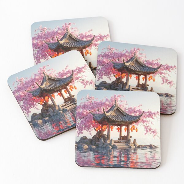 Item preview, Sakura Pavilion Reflections - Temple by the Water designed and sold by nhk999.