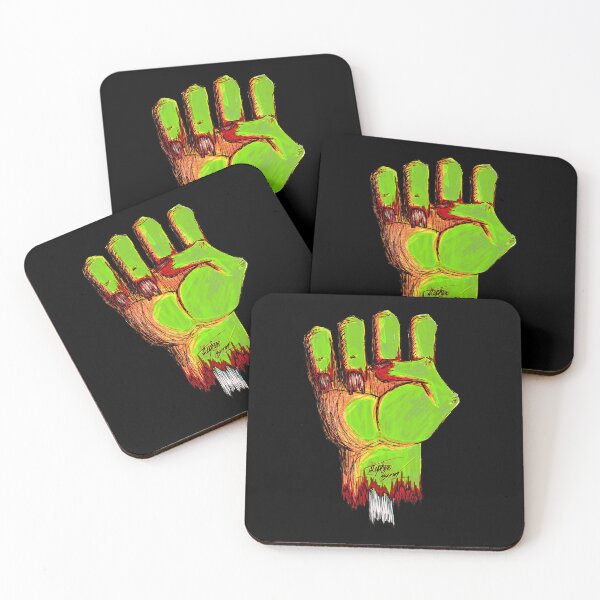 Item preview, Raised Fist Scar-E-Moji (Alien Edition) Toxic Green Zombie Fist designed and sold by Grimmlar.