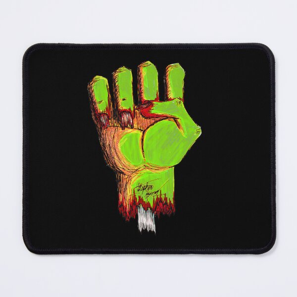 Item preview, Raised Fist Scar-E-Moji (Alien Edition) Toxic Green Zombie Fist designed and sold by Grimmlar.