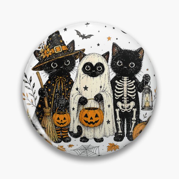 Item preview, Trick or Treat Halloween Spooky Squad Black Cat Ghost Witch T-Shirt designed and sold by Badriiiii.