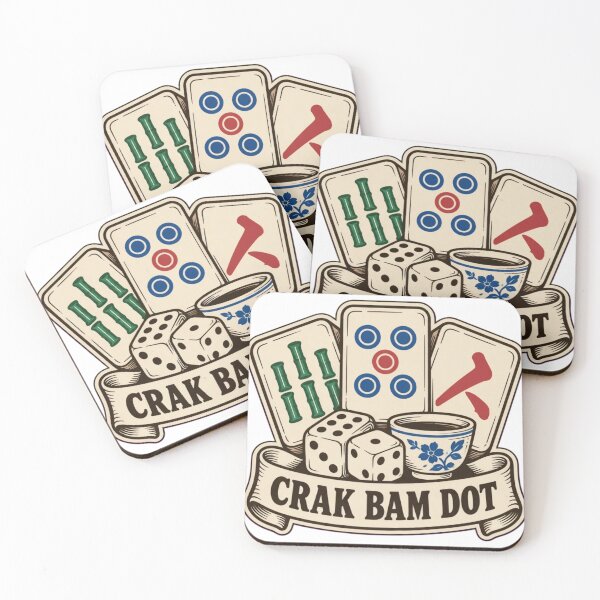 Item preview, Mahjong Quotes Crak Bam Dot | Funny Mahjong Tiles Game Night Player designed and sold by StickyGuys.