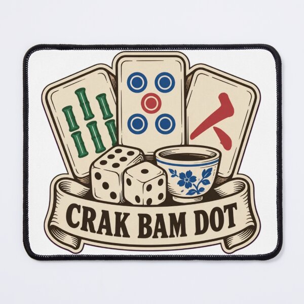 Item preview, Mahjong Quotes Crak Bam Dot | Funny Mahjong Tiles Game Night Player designed and sold by StickyGuys.
