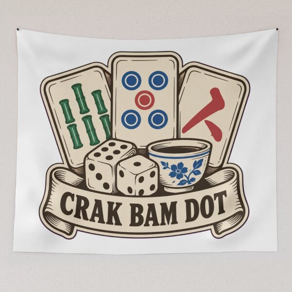 Item preview, Mahjong Quotes Crak Bam Dot | Funny Mahjong Tiles Game Night Player designed and sold by StickyGuys.