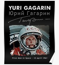 Juri Gagarin - Erster Mann im Raum-UdSSR-CCCP-Astronomie-Herd-Raumschiff-Sowjet Poster