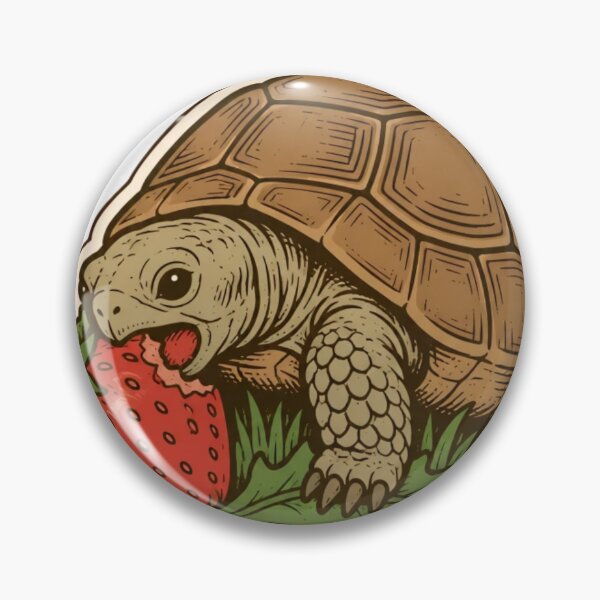 Item preview, Russian Tortoise Sticker | Cute Tortoise Eating a Strawberry Die Cut designed and sold by StickyGuys.