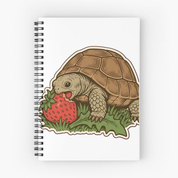 Item preview, Russian Tortoise Sticker | Cute Tortoise Eating a Strawberry Die Cut designed and sold by StickyGuys.