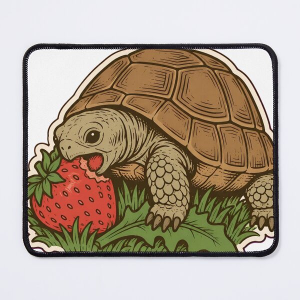 Item preview, Russian Tortoise Sticker | Cute Tortoise Eating a Strawberry Die Cut designed and sold by StickyGuys.