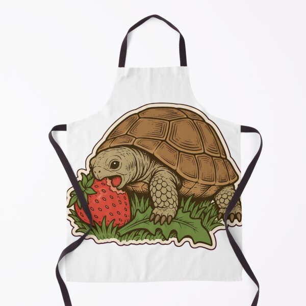 Item preview, Russian Tortoise Sticker | Cute Tortoise Eating a Strawberry Die Cut designed and sold by StickyGuys.
