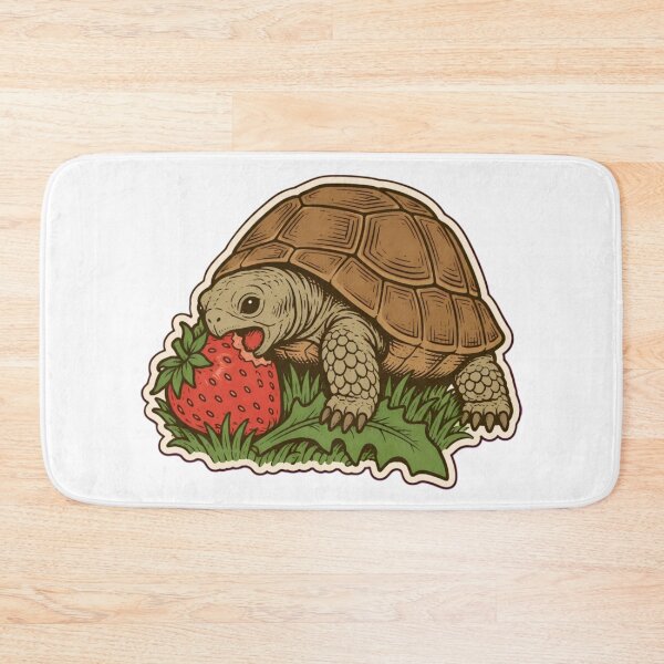 Item preview, Russian Tortoise Sticker | Cute Tortoise Eating a Strawberry Die Cut designed and sold by StickyGuys.