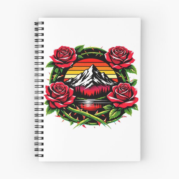 Item preview, Retro mountain with trees  Art roses designed and sold by Expressions-Sel.