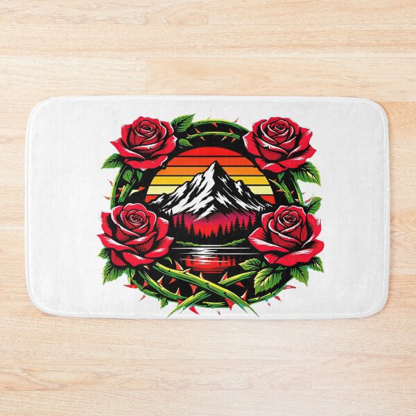 Item preview, Retro mountain with trees  Art roses designed and sold by Expressions-Sel.