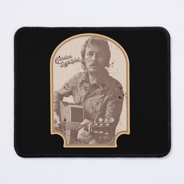 Item preview, Gordon Lightfoot Vintage Sepia Guitar Portrait Emblem designed and sold by LesleyKautzer.