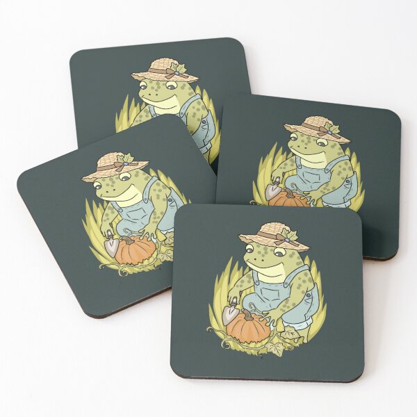 Item preview, Cottagecore Autumn Frog Gardener with Pumpkin  designed and sold by LeshanArt.