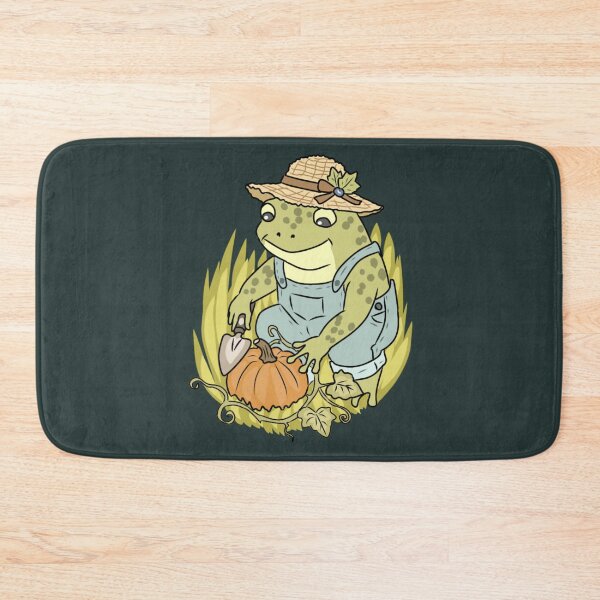 Item preview, Cottagecore Autumn Frog Gardener with Pumpkin  designed and sold by LeshanArt.