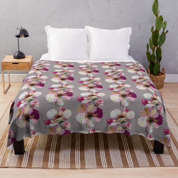 Item preview, Impasto Pink Floral Art with Gold Leaf designed and sold by colorful-white.