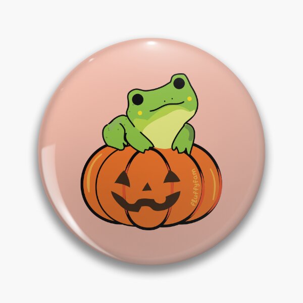 Item preview, Frog on a Jack O lantern Halloween pumpkin designed and sold by fluffyfamcraft.