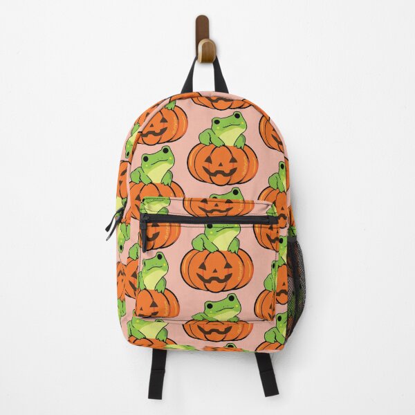 Item preview, Frog on a Jack O lantern Halloween pumpkin designed and sold by fluffyfamcraft.