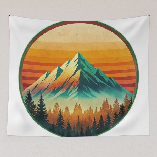 Item preview, retro mountain with trees vintage designed and sold by Expressions-Sel.