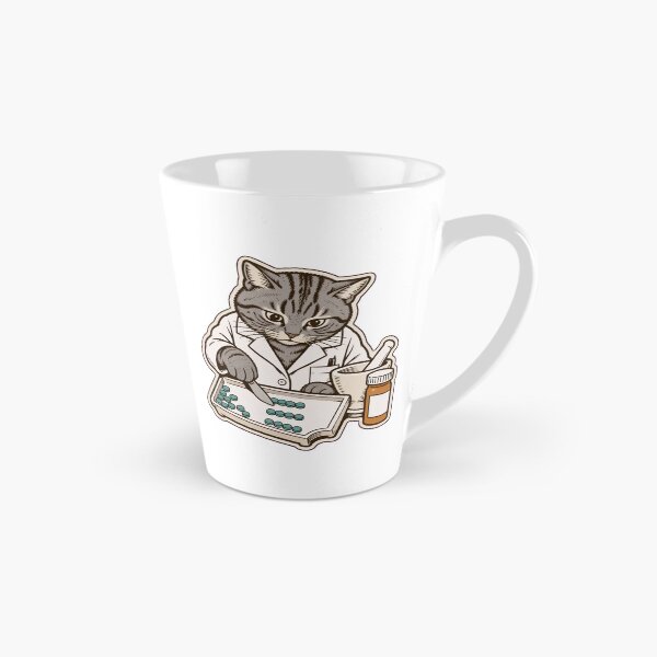 Item preview, Cat Pharmacist Sticker | Funny Cat Counting Pills Pharmacy Die Cut designed and sold by StickyGuys.