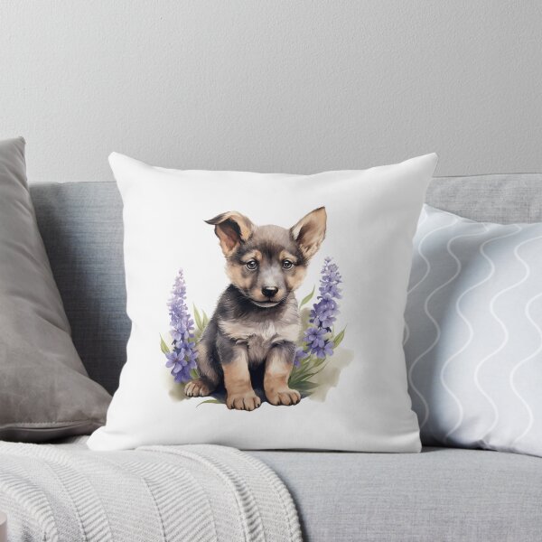 Item preview, Lupine Flower Puppy | Elegant Botanical Floral Art designed and sold by Mandayartstudio.