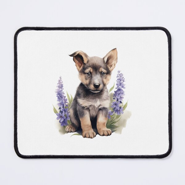 Item preview, Lupine Flower Puppy | Elegant Botanical Floral Art designed and sold by Mandayartstudio.