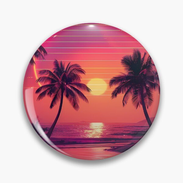 Item preview, 80s Retro Synthwave Coastal Sunset with Wave Reflections designed and sold by Artdavesalzburg.