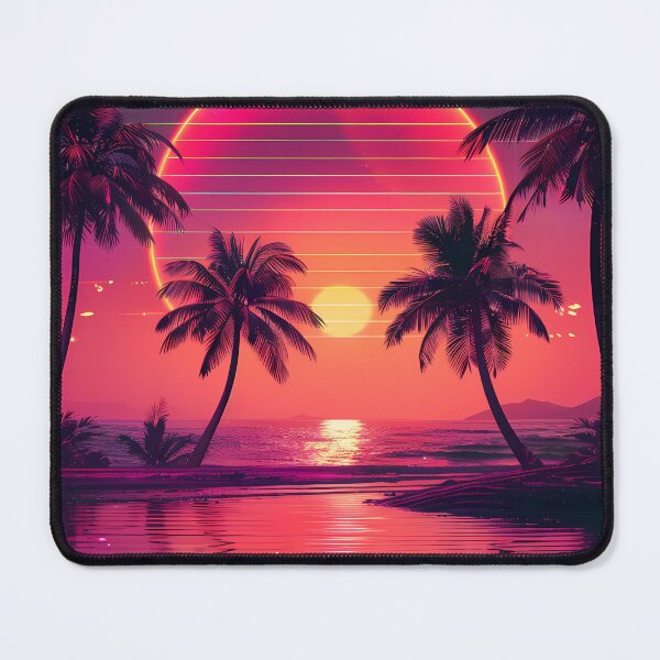 Item preview, 80s Retro Synthwave Coastal Sunset with Wave Reflections designed and sold by Artdavesalzburg.