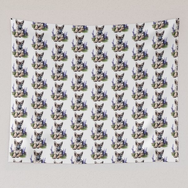Item preview, Lupine Flower Puppy | Elegant Botanical Floral Art designed and sold by Mandayartstudio.
